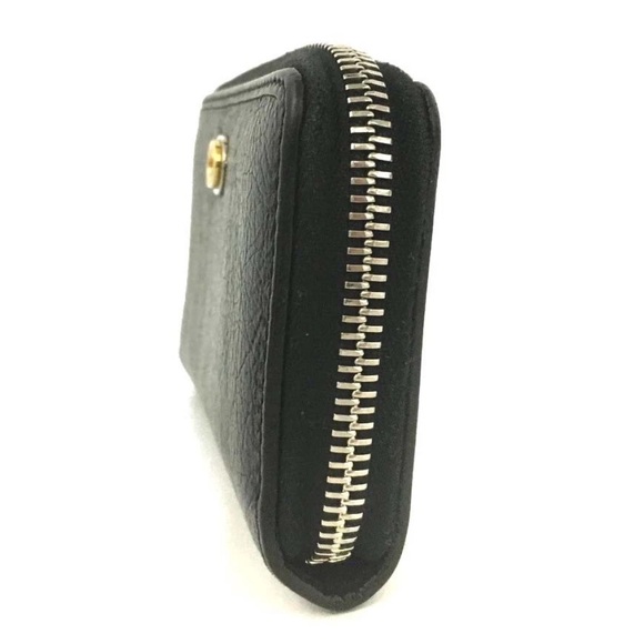 Authentic GUCCI Interlocking G Black Leather Zip Around Compact Wallet W/ Box - Picture 3 of 7